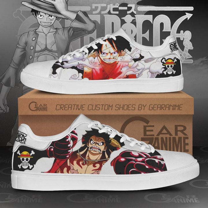 Monkey D Luffy Skate Shoes One Piece Custom Anime Shoes - 1 - GearAnime