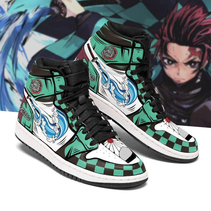 Tanjiro Water Breathing Sneakers Custom Demon Slayer Anime Shoes - 1 - GearAnime