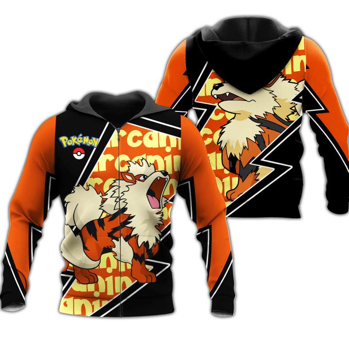 Arcanine Zip Hoodie Costume Pokemon Shirt Fan Gift Idea VA06 - 1 - GearAnime
