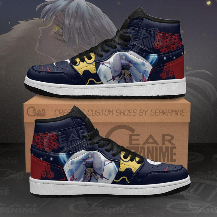 Sesshomaru Sneakers Dark Theme Custom Anime Shoes - 1 - GearAnime