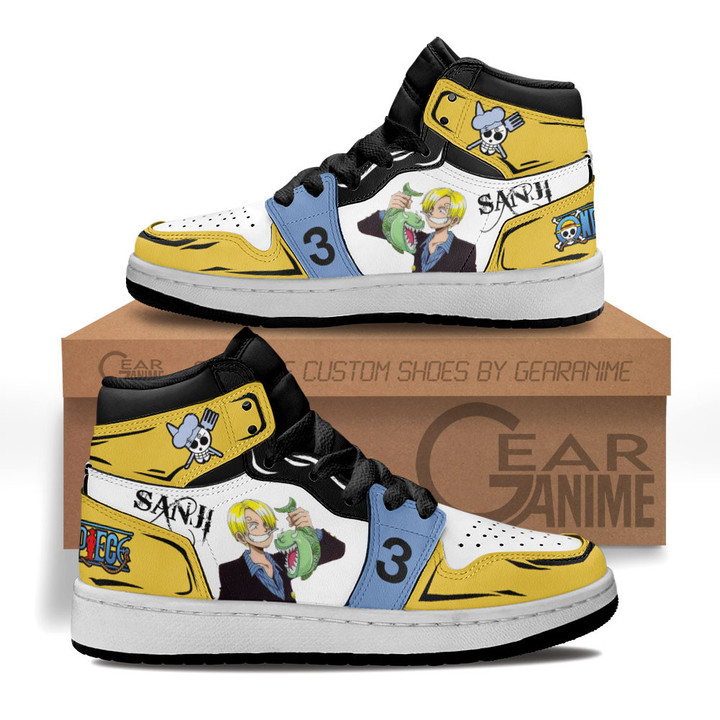 Sanji Kids Sneakers Custom Anime One Piece Kids ShoesGear Anime