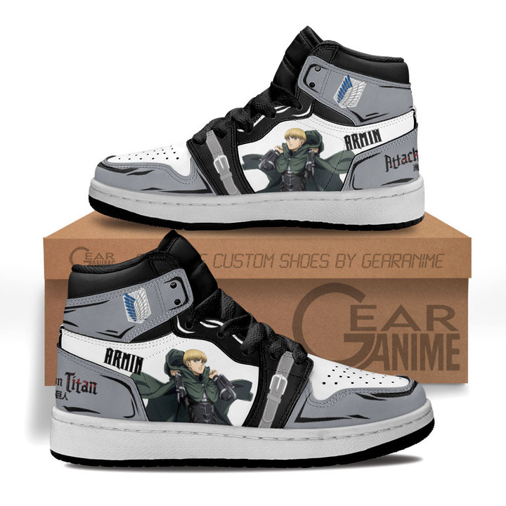 Armin Arlert Kids Sneakers Custom Anime Attack On Titan Kids ShoesGear Anime