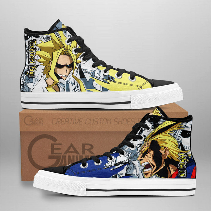 All Might High Top Shoes Custom My Hero Academia Anime Sneakers