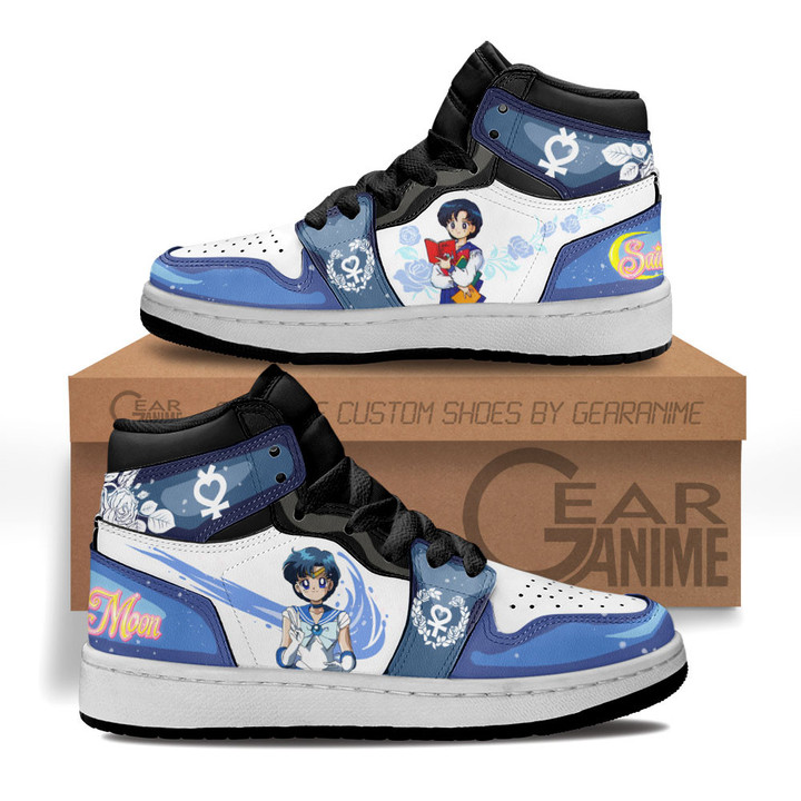 Sailor Mercury Kids Sneakers Custom Sailor Anime Kids ShoesGear Anime