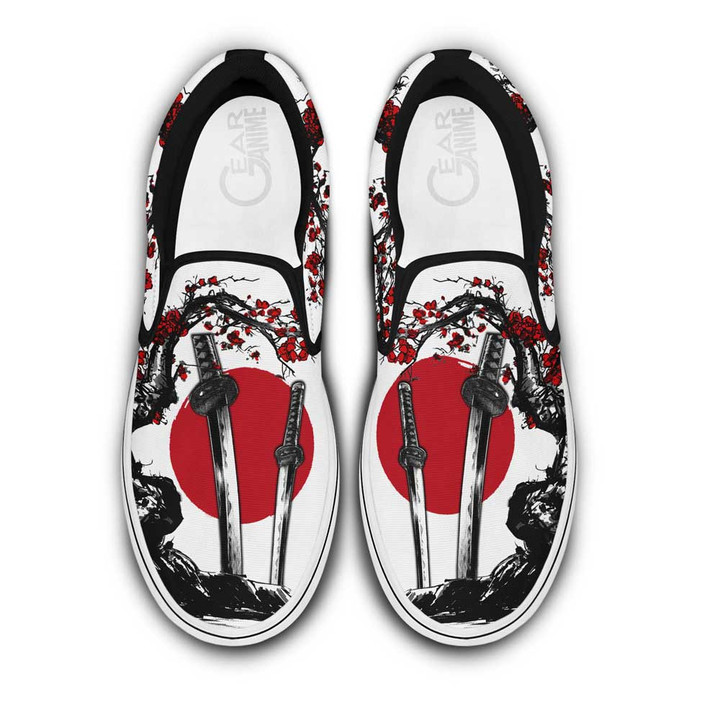 Vagabond Katana Slip-On Shoes Canvas Custom Anime Shoes Japan Style