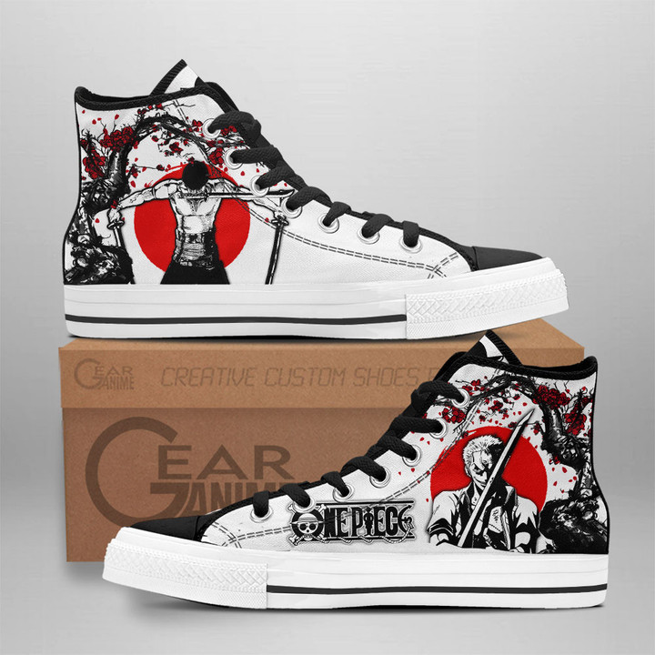 Zoro High Top Shoes Custom Anime One Piece Sneakers Japan Style