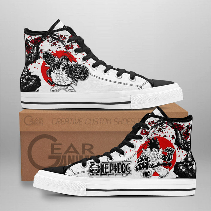 Luffy Gear 4 High Top Shoes Anime One Piece Sneakers Japan Style