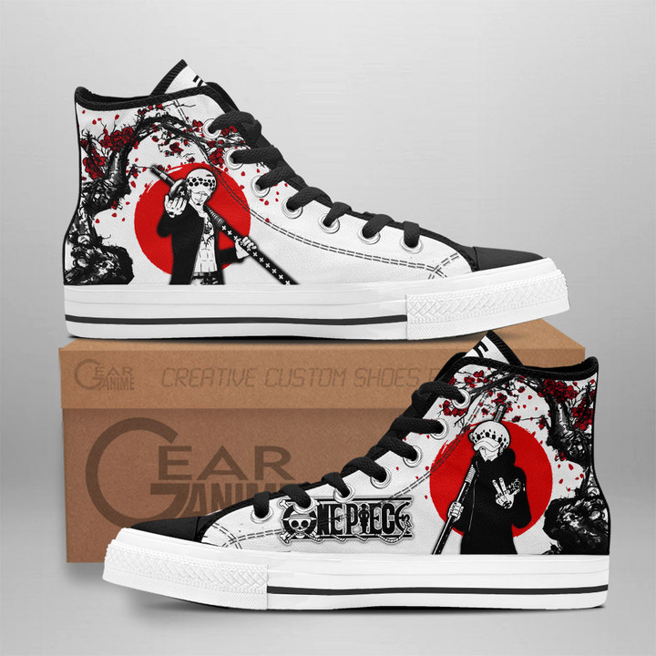 Trafalgar Law High Top Shoes Anime One Piece Sneakers Japan Style