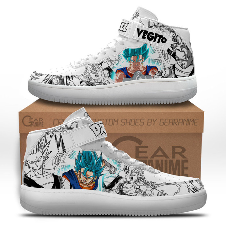 Vegito Blue Sneakers Air Mid Custom Dragon Ball Anime Shoes Mix MangaGear Anime