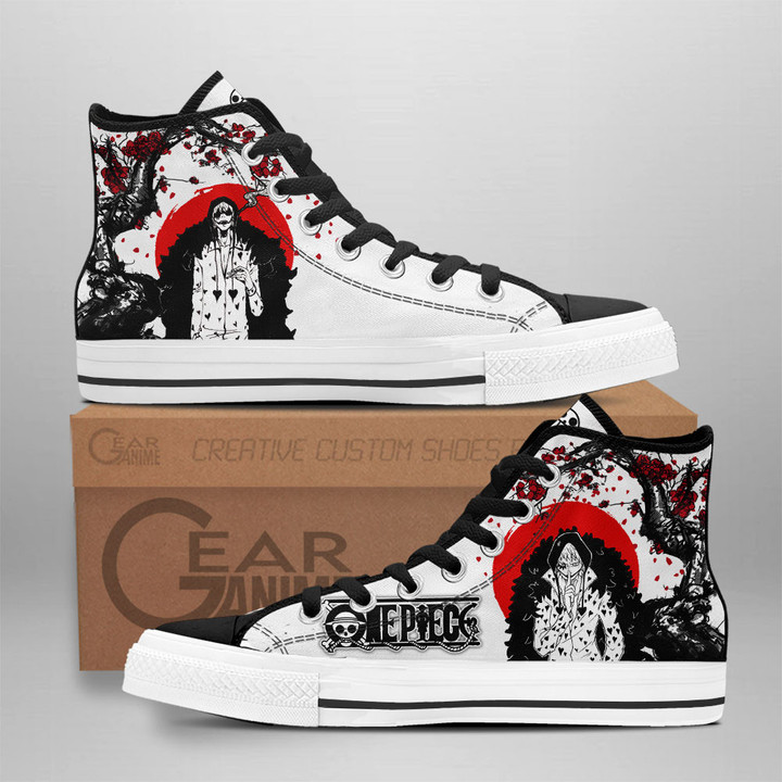 Rosinante High Top Shoes Custom Anime One Piece Sneakers Japan Style