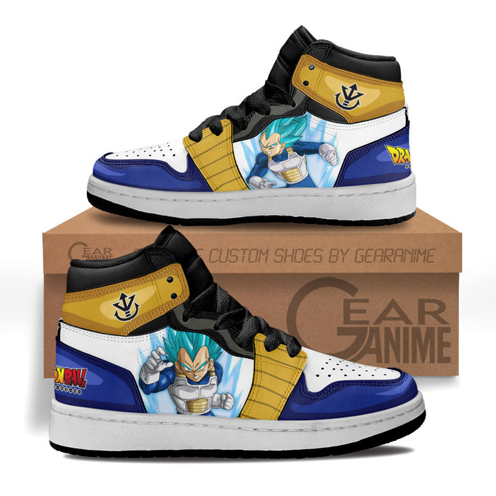 Vegeta Blue Kids Sneakers Custom Dragon Ball Anime Kids ShoesGear Anime