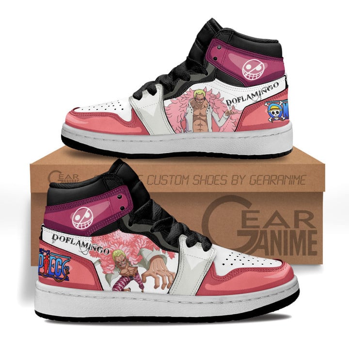 Donquixote Doflamingo Kids Sneakers Custom One Piece Anime Kids Shoes for OtakuGear Anime