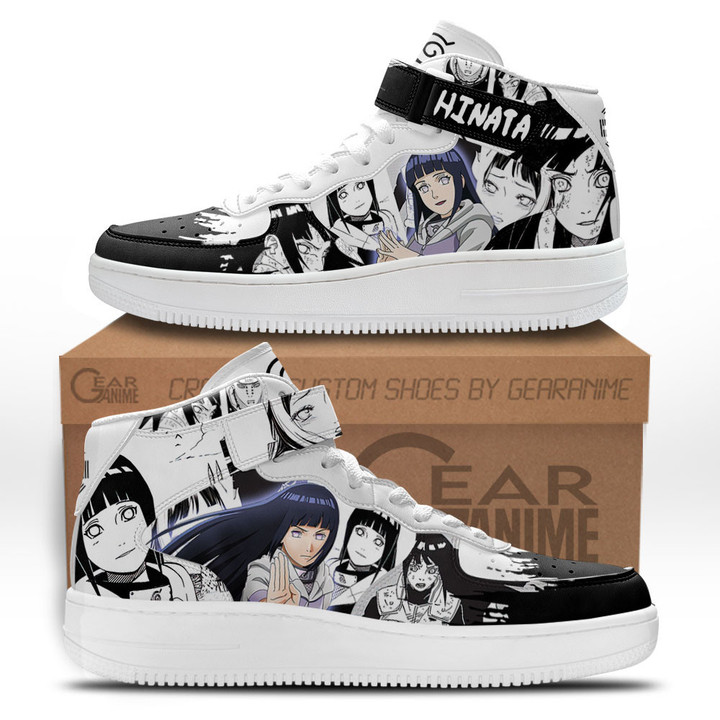 Hinata Hyuga Sneakers Air Mid Custom Anime Shoes Mix MangaGear Anime