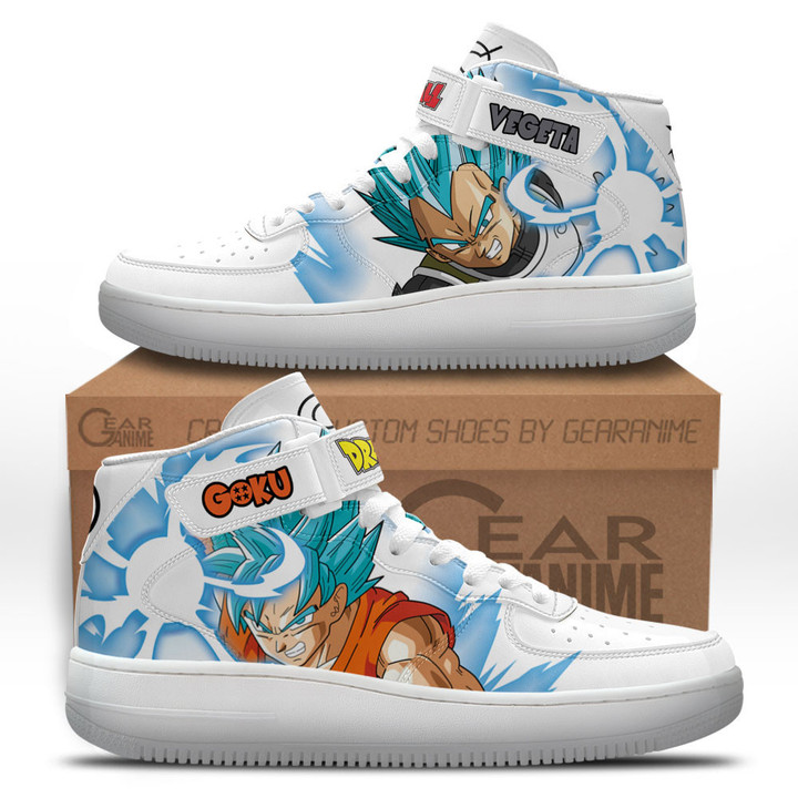 Goku and Vegeta Whis Sneakers Air Mid Custom Dragon Ball Anime Shoes for OtakuGear Anime