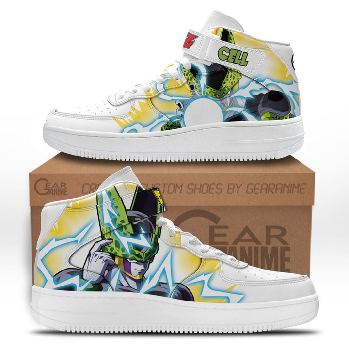 Perfect Cell Sneakers Air Mid Custom Dragon Ball Anime Shoes for OtakuGear Anime
