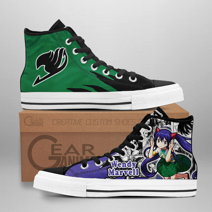 Wendy Marvell High Top Shoes Custom Fairy Tail Anime Sneakers Mix Manga