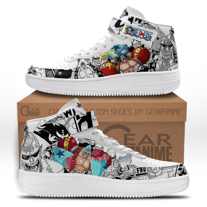 Franky Sneakers Air Mid Custom One Piece Anime Shoes Mix MangaGear Anime