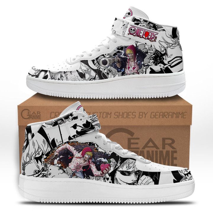 Rosinante Sneakers Air Mid Custom One Piece Anime Shoes Mix MangaGear Anime