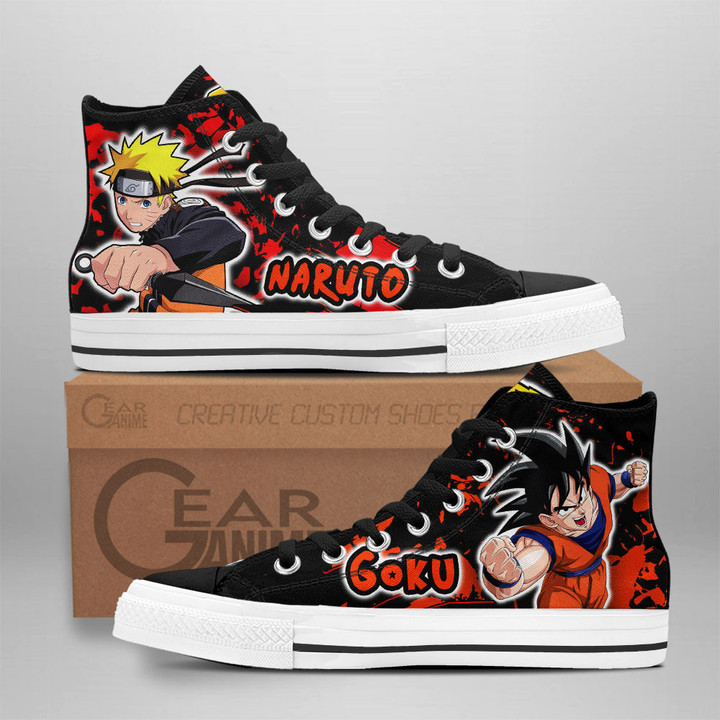 Goku and Nrt Uzumaki High Top Shoes Anime Sneakers