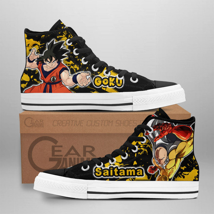 Saitama and Goku High Top Shoes Anime Sneakers