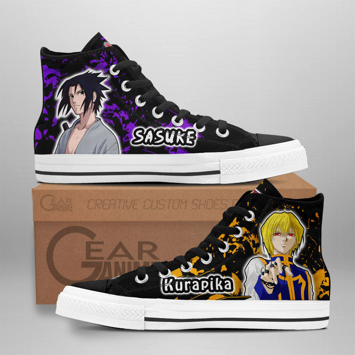 Kurapika and Sasuke Uchiha High Top Shoes Anime Sneakers