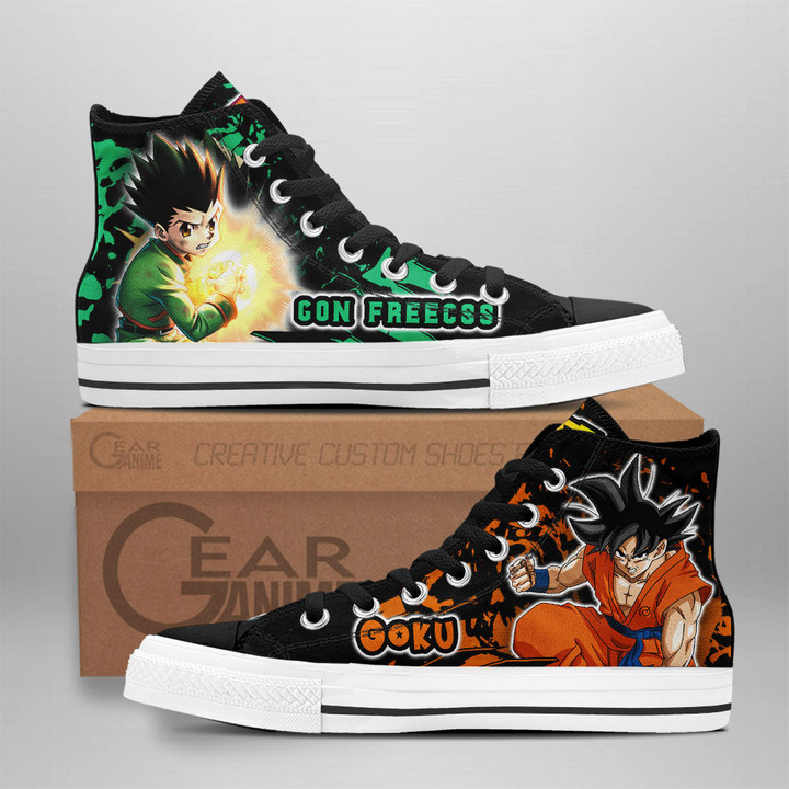 Gon Freecss and Son Goku High Top Shoes Anime Sneakers