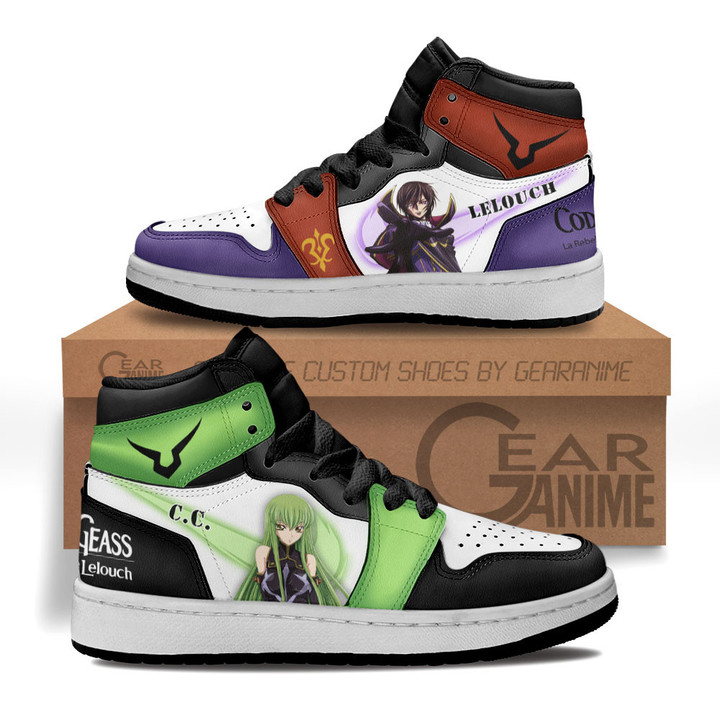 C.C and Lelouch Lamperouge Kids Sneakers Code Geass Anime Kids Shoes for OtakuGear Anime