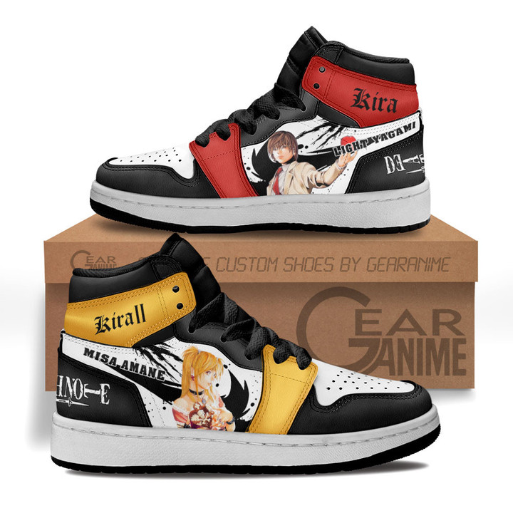 Light Yagami and Misa Amane Kids Sneakers Death Note Anime Kids Shoes for OtakuGear Anime