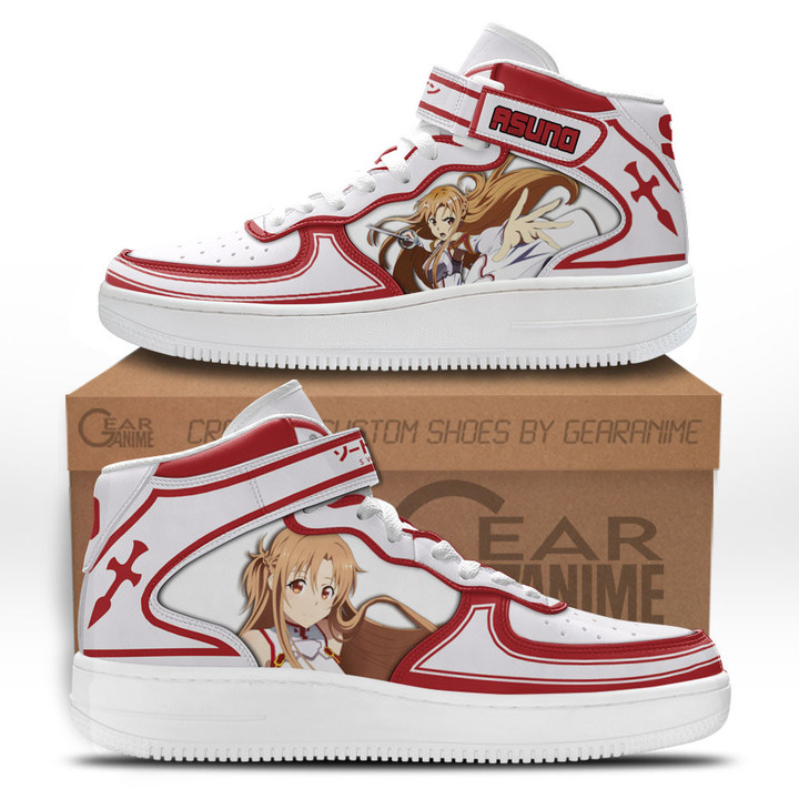 Asuna Sneakers Air Mid Custom Sword Art Online Anime Shoes For OtakuGear Anime