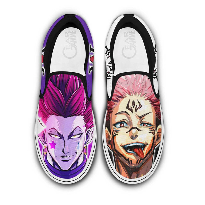 Hisoka and Sukuna Slip-On Shoes Canvas Custom Anime Shoes
