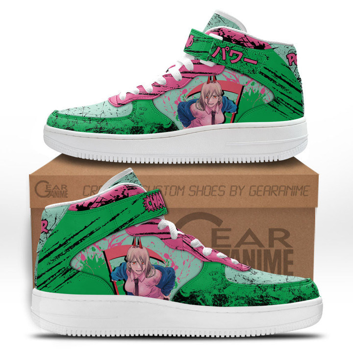 Power Sneakers Air Mid Custom Chainsaw Man Anime Shoes For OtakuGear Anime