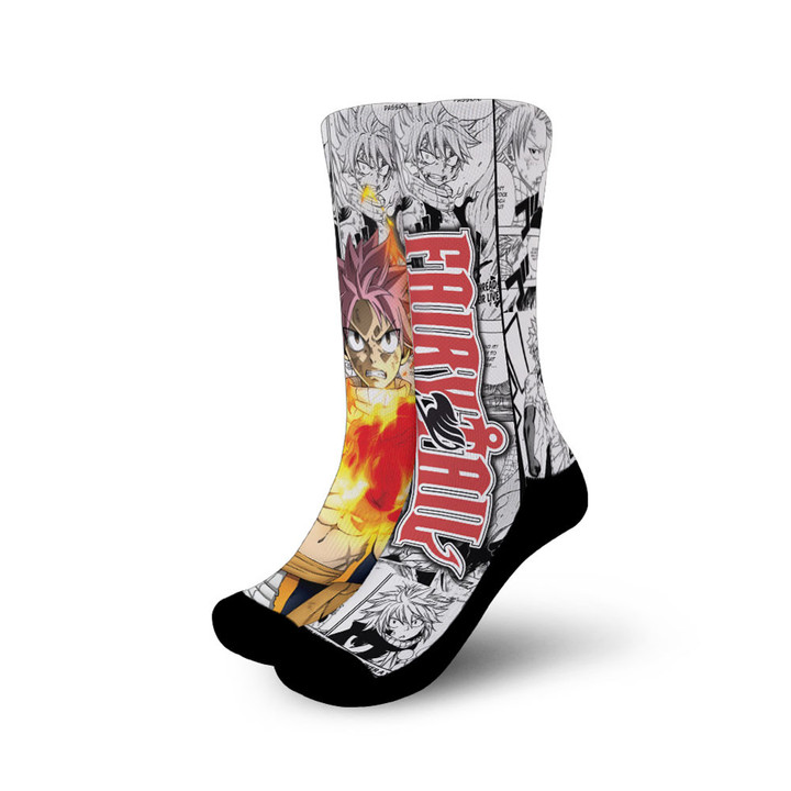 Natsu Dragneel Socks Fairy Tail Custom Anime Socks Manga Style