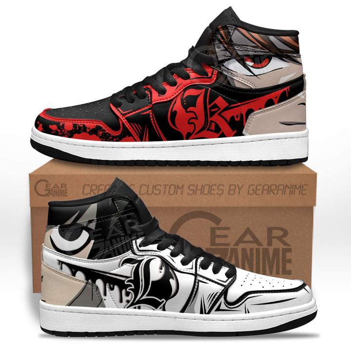 Light Yagami and L Lawliet Sneakers Death Note Custom Anime Shoes for OtakuGear Anime