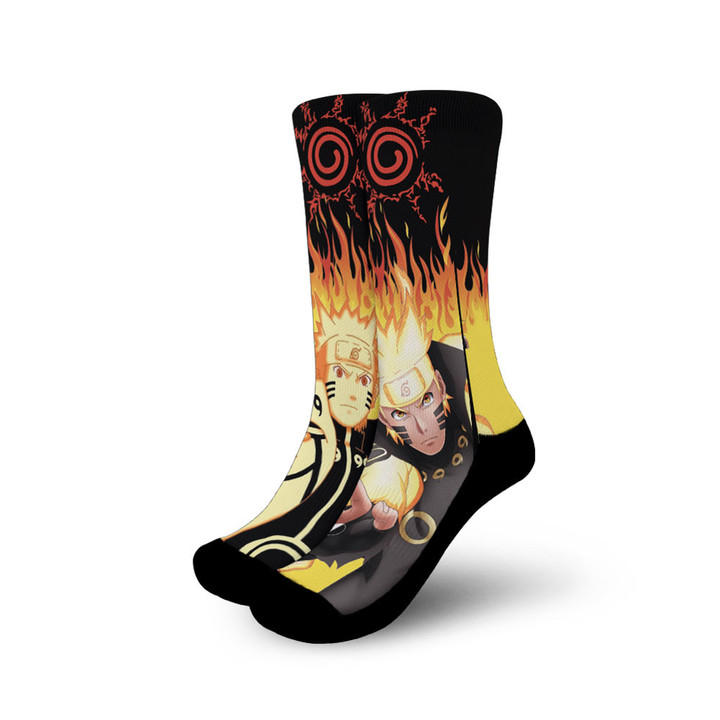 Nrt Uzumaki Bijuu Socks NRT Custom Anime Socks Flames Style