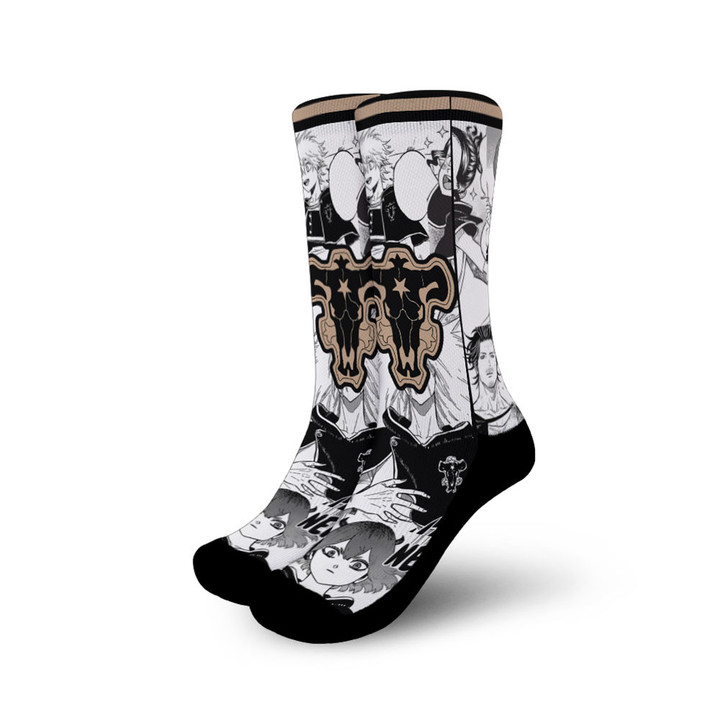 Black Bull Socks Black Clover Custom Anime Socks Manga Style