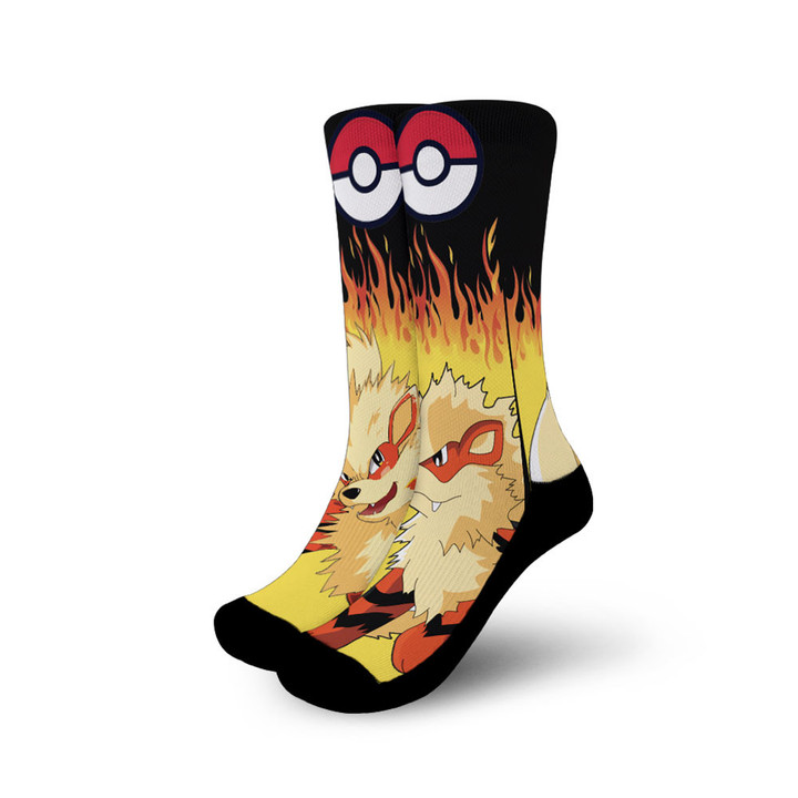 Arcanine Socks Pokemon Custom Anime Socks Flames Style