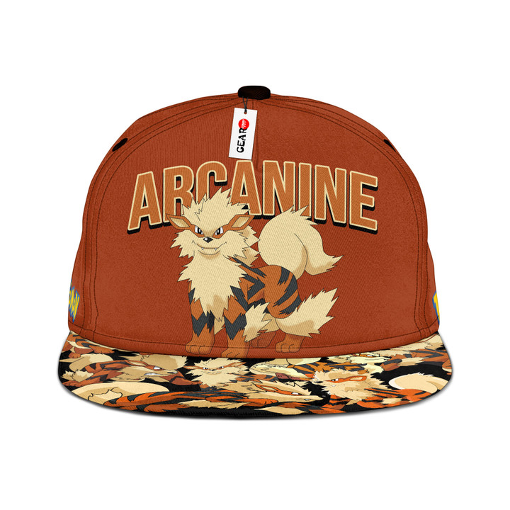Arcanine Snapback Hat Custom Pokemon Anime Hat Gift