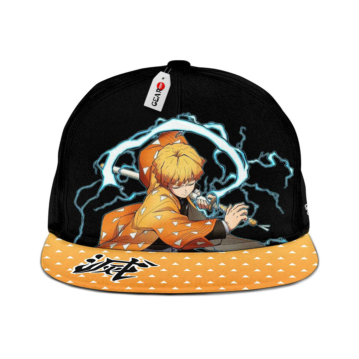 Zenitsu Cap Hat Thunder Breathing Anime Kimetsu Snapback