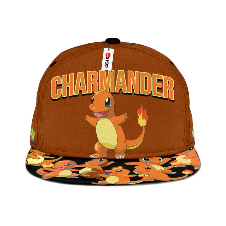 Charmander Snapback Hat Custom Pokemon Anime Hat Gifts