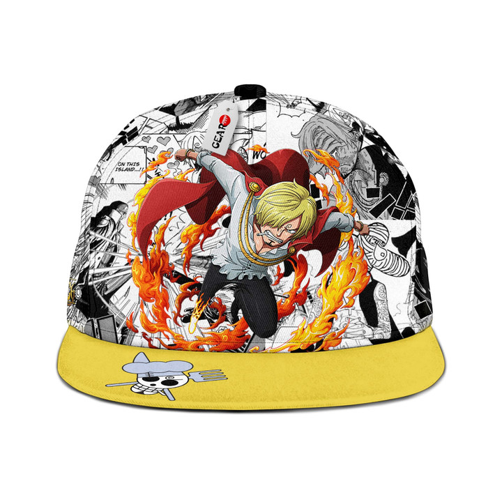 Sanji Snapback Hat Custom One Piece Anime Hat Mix Manga