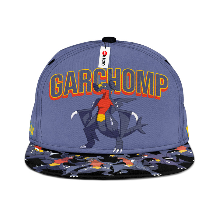 Garchomp Snapback Hat Custom Pokemon Anime Hat Gifts