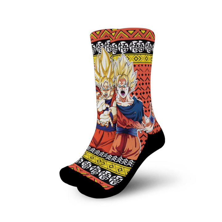 Goku Super Saiyan Socks Dragon Ball Custom Ugly Christmas Anime Socks Gear Anime