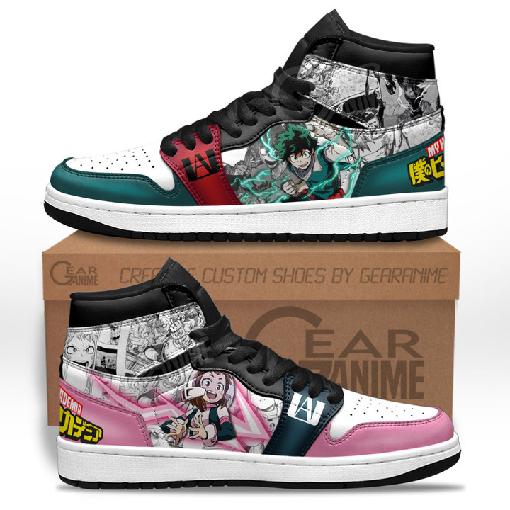 Deku and Uravity Sneakers My Hero Academia Custom Manga Anime Shoes Gear Anime