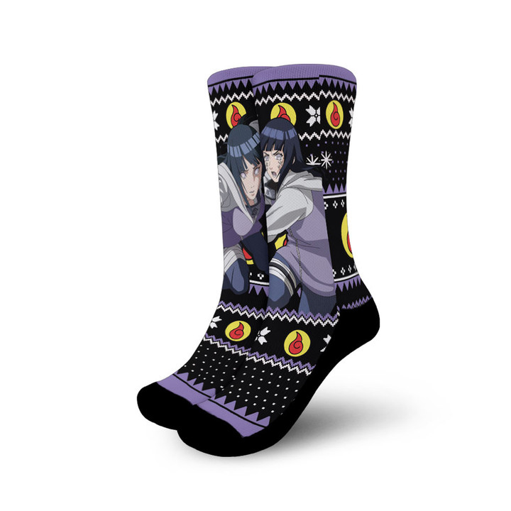 Hinata Hyuga Socks Custom Ugly Christmas Anime Socks Gear Anime