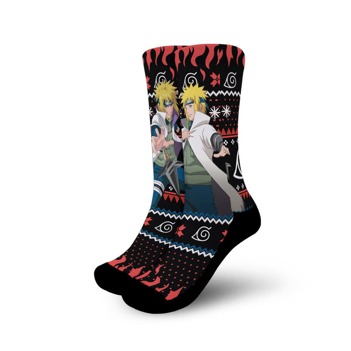 Minato Namikaze Socks Custom Ugly Christmas Anime Socks Gear Anime