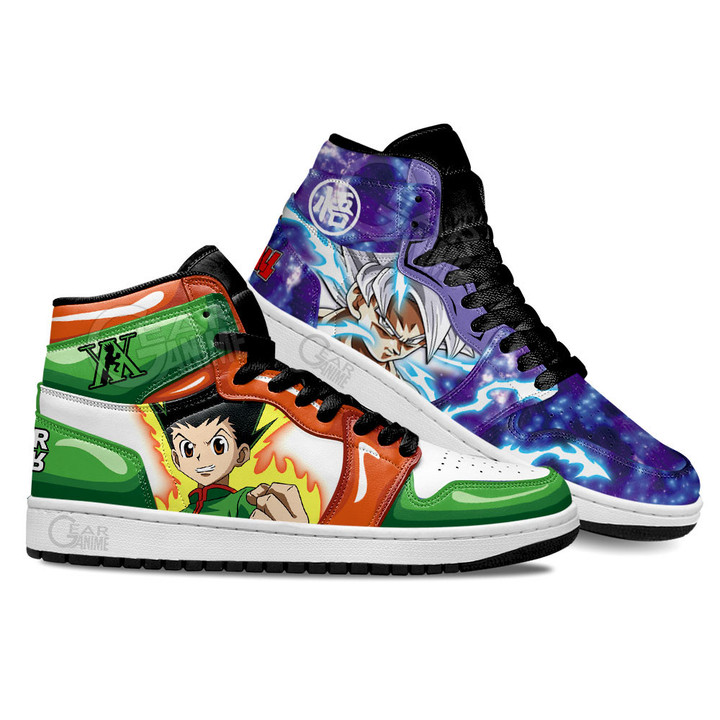 Gon Freecss and Goku Ultra Instinct Shoes Custom For Anime Fans Gear Anime