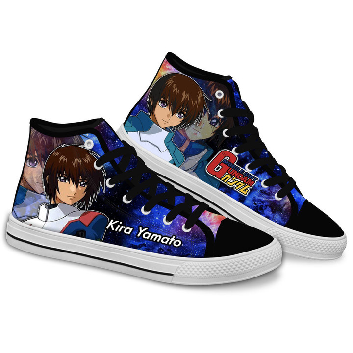Mobile Suit Gundam Kira Yamato Anime Custom High Top Shoes Gear Anime