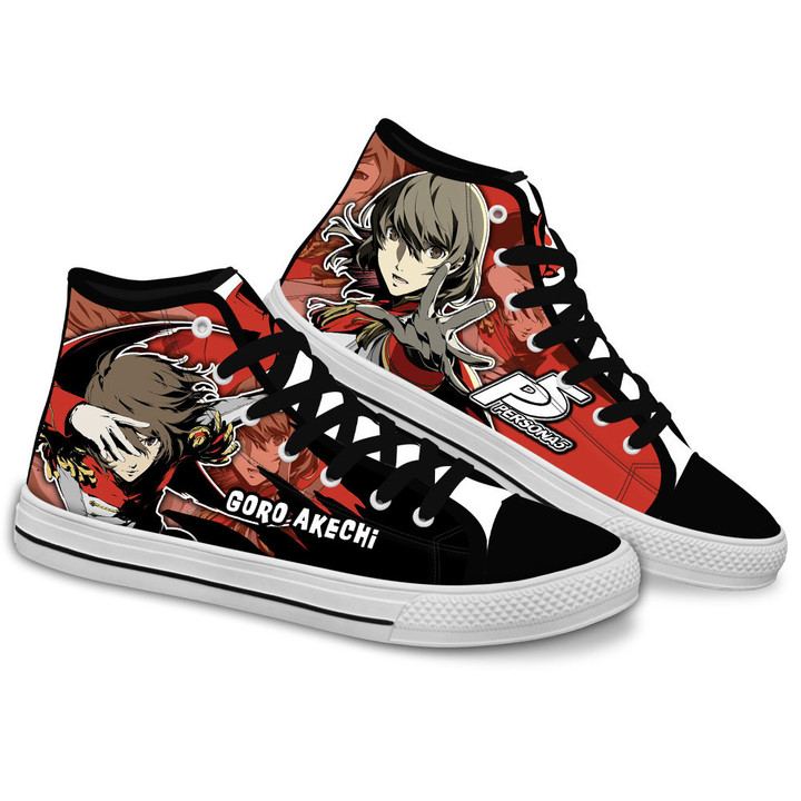 Persona Goro Akechi Anime Custom High Top Shoes Gear Anime