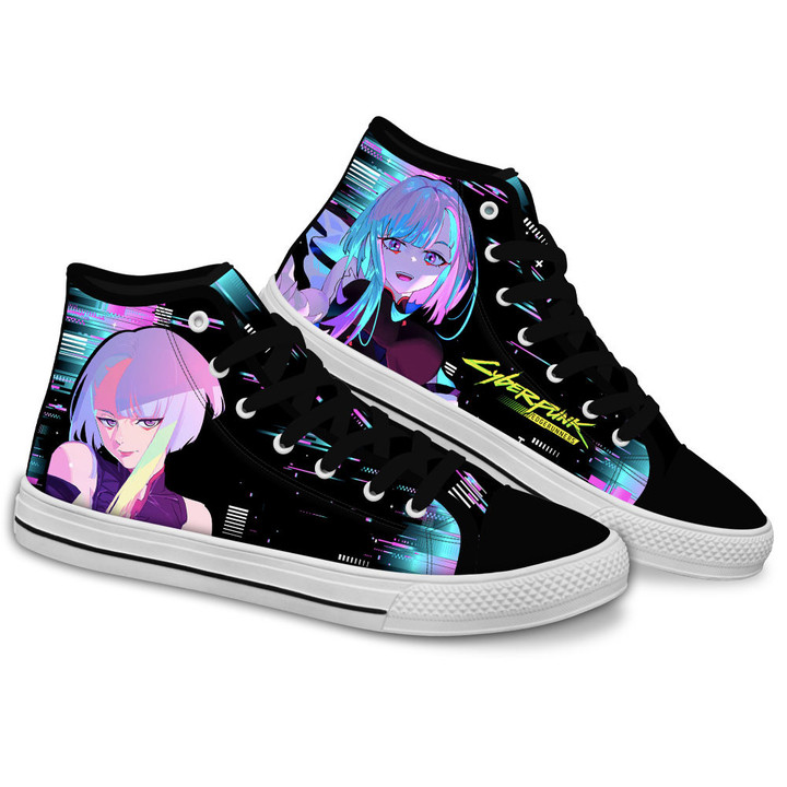 Cyberpunk Edgerunners Lucy Anime Custom High Top Shoes Gear Anime