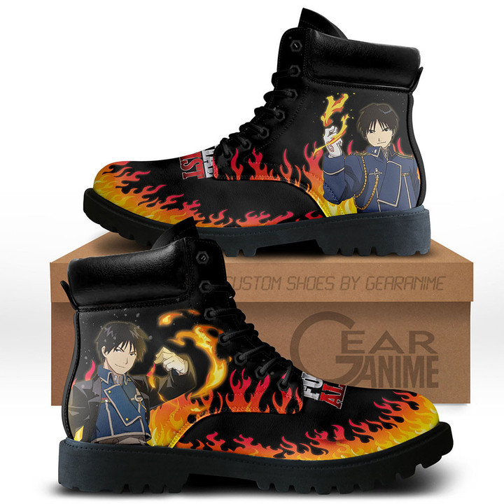 Fullmetal Alchemist Roy Mustang Boots Custom Anime Shoes